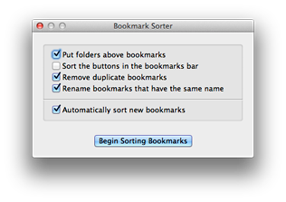 Bookmark Sorter’s Main Window